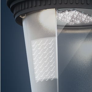 Difusor Confort&reg;, dise&ntilde;ado para reducir el deslumbramiento de la tecnolog&iacute;a LED, mejorar el confort visual y favorecer una iluminaci&oacute;n uniforme sin comprometer el rendimiento lum&iacute;nico.